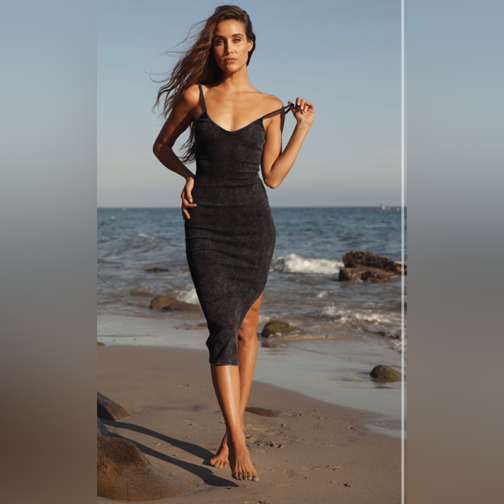 midi basic bar black Bodycon midi dress